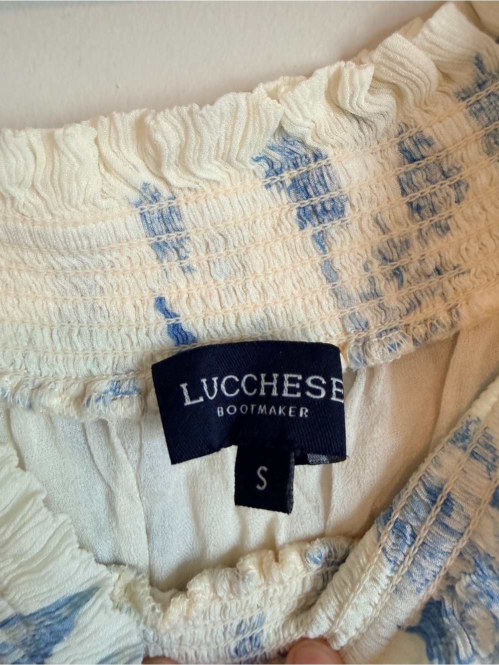Lucchese Blue Floral Off-Shoulder Maxi Dress - Picture 4 of 7